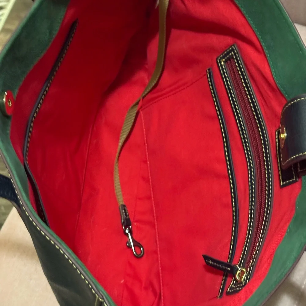 Dooney & Bourke Dark Navy Leather Tote Bag - Picture 3 of 8